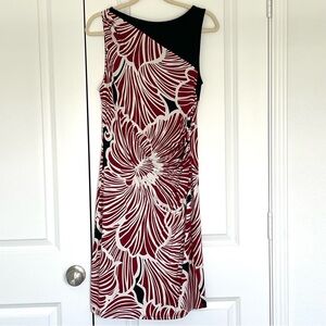Tommy Bahama Red Asymmetrical side ruched Sleeveless Cocktail Dress Medium